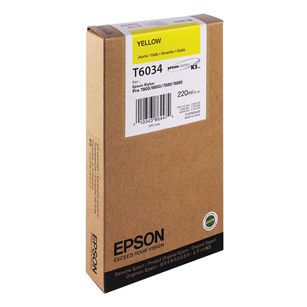 Epson T6034 cartucho de tinta amarillo XL (original) C13T603400 026040 - 1