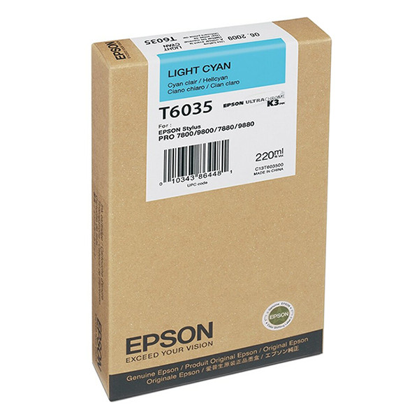 Epson T6035 cartucho cian claro XL (original) C13T603500 026042 - 1