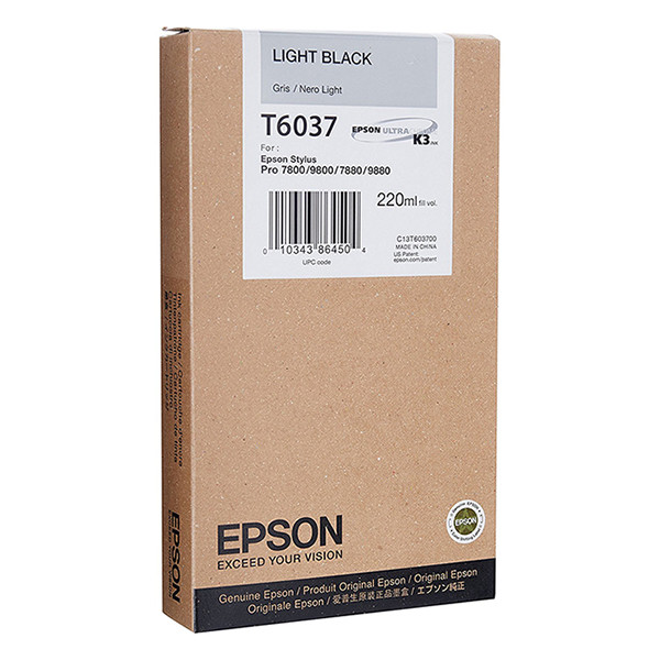 Epson T6037 cartucho negro claro XL (original) C13T603700 026046 - 1