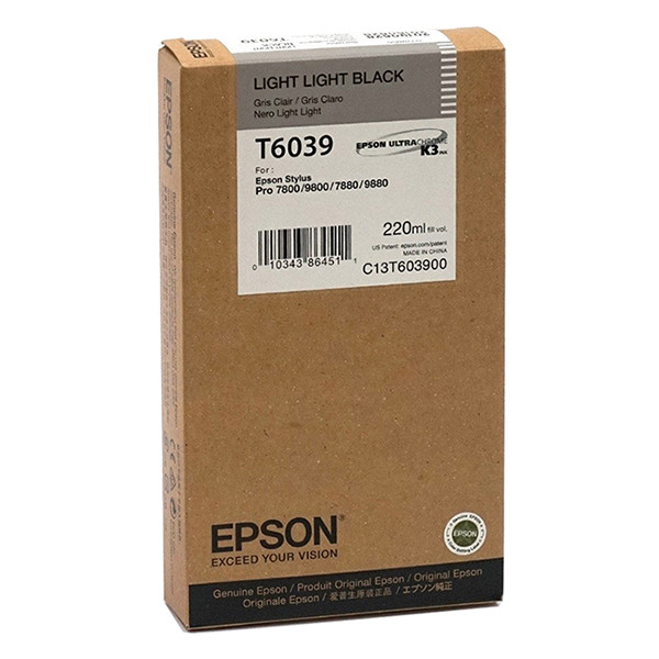 Epson T6039 cartucho gris claro XL (original) C13T603900 026048 - 1