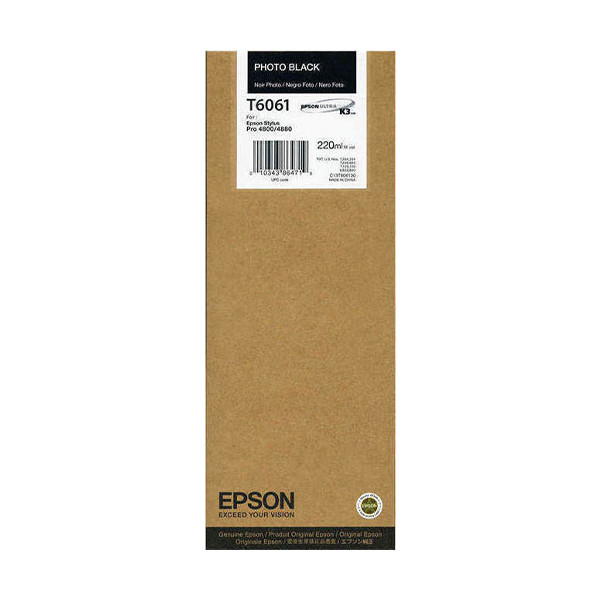 Epson T6061 cartucho negro foto XL (original) C13T606100 026066 - 1