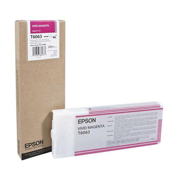 Epson T6063 cartucho magenta vivo XL (original) C13T606300 026070 - 1