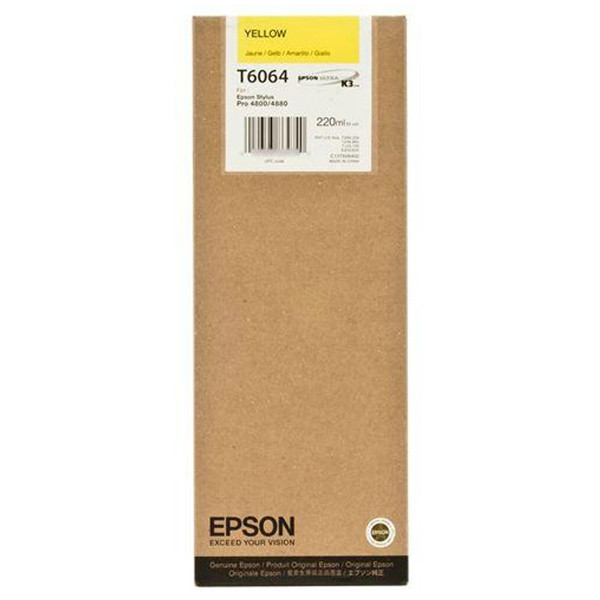 Epson T6064 cartucho de tinta amarillo XL (original) C13T606400 026072 - 1