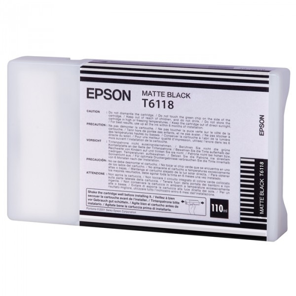 Epson T6118 cartucho de tinta negro mate (original) C13T611800 026088 - 1