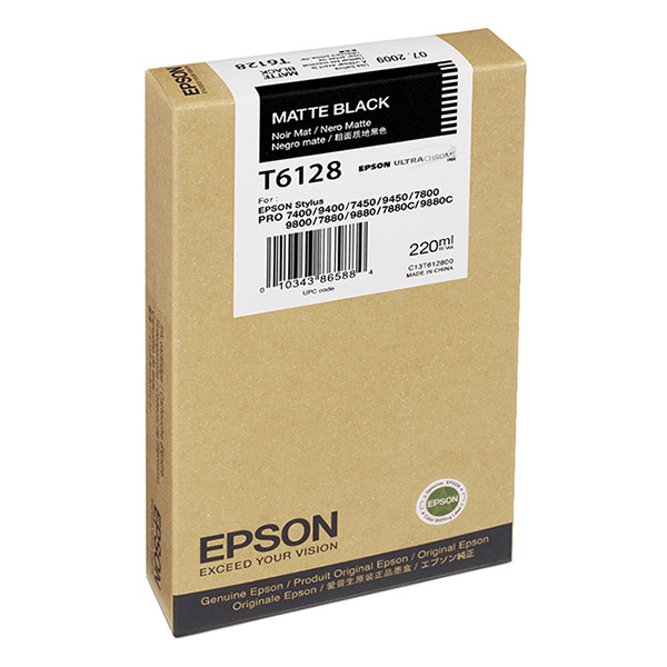 Epson T6128 cartucho negro mate XL (original) C13T612800 026096 - 1