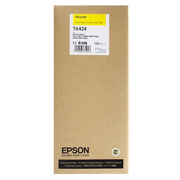 Epson T6424 cartucho de tinta amarillo (original) C13T642400 026344 - 1