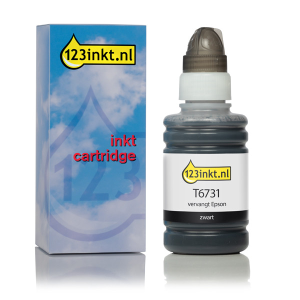 Epson T6731 botella de tinta negra (marca 123tinta) C13T67314AC 026817 - 1