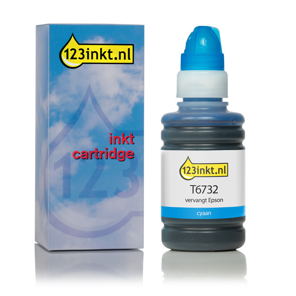 Epson T6732 botella de tinta cian (marca 123tinta) C13T67324AC 026819 - 1