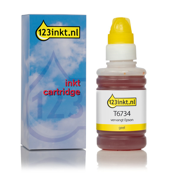 Epson T6734 botella de tinta amarilla (marca 123tinta) C13T67344AC 026823 - 1