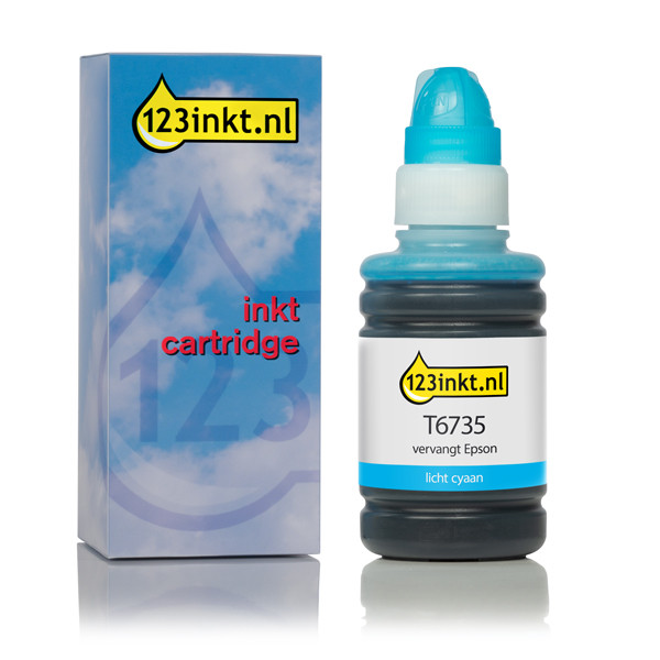 Epson T6735 botella de tinta cian claro (marca 123tinta) C13T67354AC 026825 - 1
