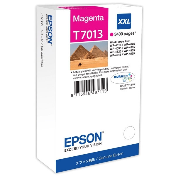 Epson T7013 cartucho de tinta magenta XXL (original) C13T70134010 902988 - 1