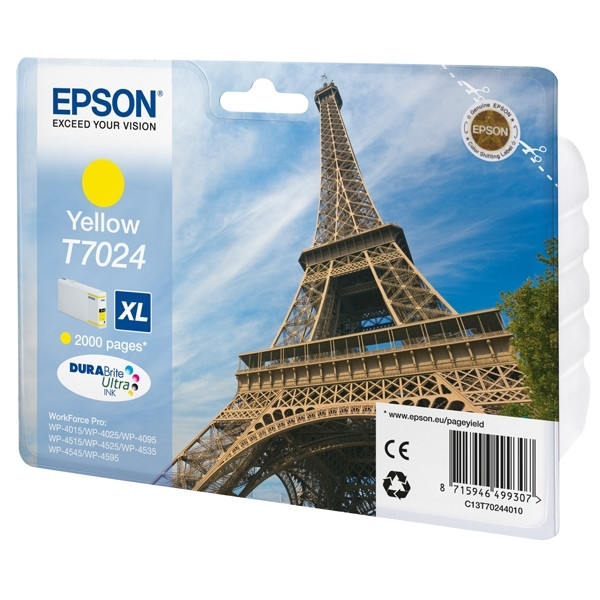 Epson T7024 cartucho de tinta amarillo XL (original) C13T70244010 902699 - 1