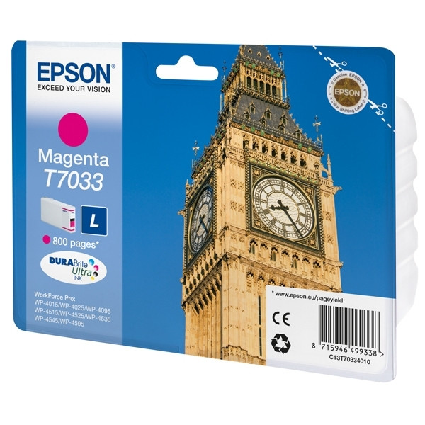 Epson T7033 cartucho de tinta magenta (original) C13T70334010 026430 - 1