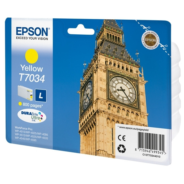 Epson T7034 cartucho de tinta amarillo (original) C13T70344010 026433 - 1