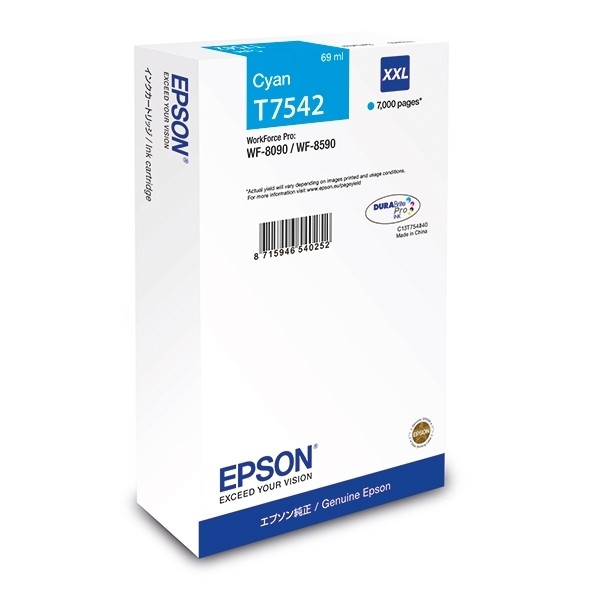Epson T7542 cartucho de tinta cian XXL (original) C13T754240 026926 - 1