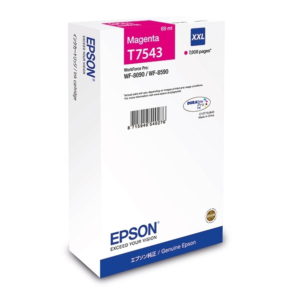 Epson T7543 cartucho de tinta magenta XXL (original) C13T754340 026928 - 1