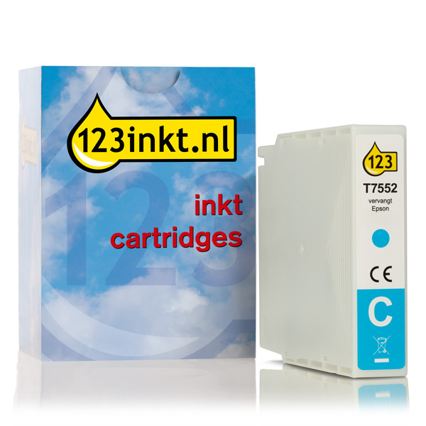 Epson T7552 cartucho de tinta cian XL (marca 123tinta) C13T755240C 026683 - 1