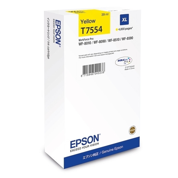 Epson T7554 cartucho de tinta amarillo XL (original) C13T755440 026686 - 1