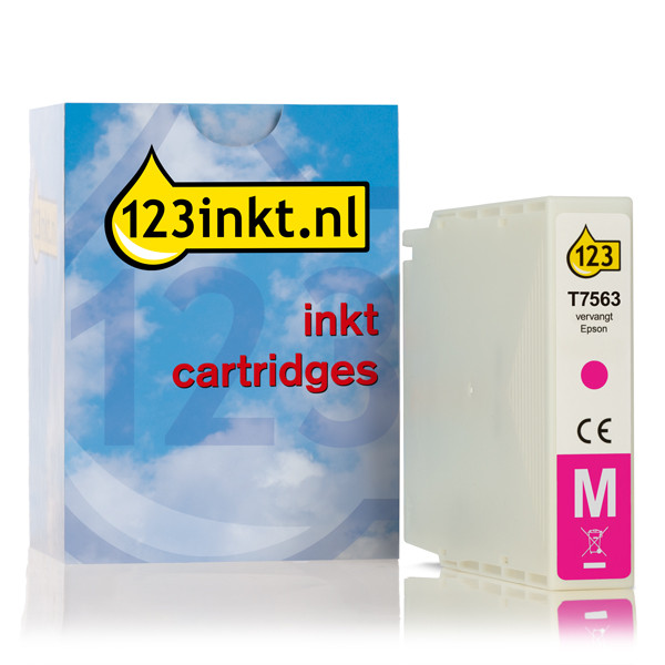 Epson T7563 cartucho de tinta magenta (marca 123tinta) C13T756340C 026677 - 1