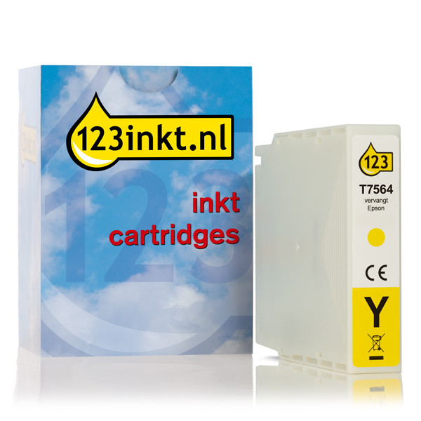 Epson T7564 cartucho de tinta amarillo (marca 123tinta) C13T756440C 026679 - 1
