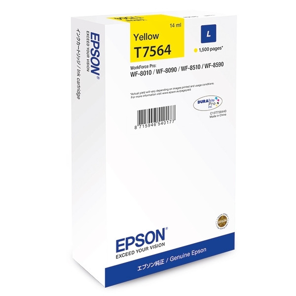 Epson T7564 cartucho de tinta amarillo (original) C13T756440 026678 - 1