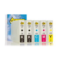 Epson T756 cartuchos de tinta (marca 123tinta) | Pack 2 negros + 3 colores 160843