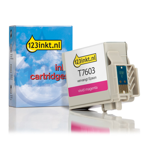 Epson T7603 cartucho de tinta magenta intenso (marca 123tinta) C13T76034010C 026727 - 1