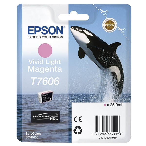 Epson T7606 cartucho magenta vivo claro (original) C13T76064010 026732 - 1