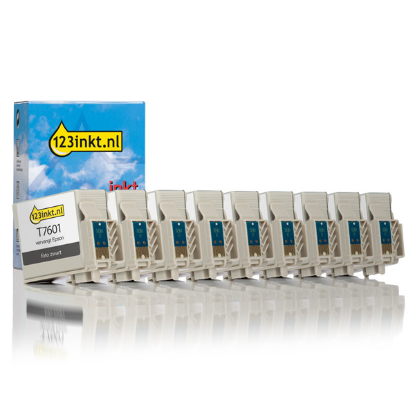 Epson T760 4x cartuchos de tinta (marca 123tinta) | Pack 4 negros + 5 colores 127057 - 1