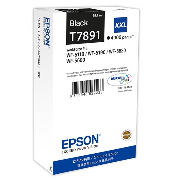 Epson T7891 cartucho de tinta negro XXL (original) C13T789140 026660 - 1