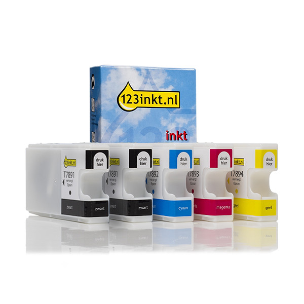 Epson T789 cartuchos de tinta (marca 123tinta) | Pack 2 negros + 3 colores 160844 - 1