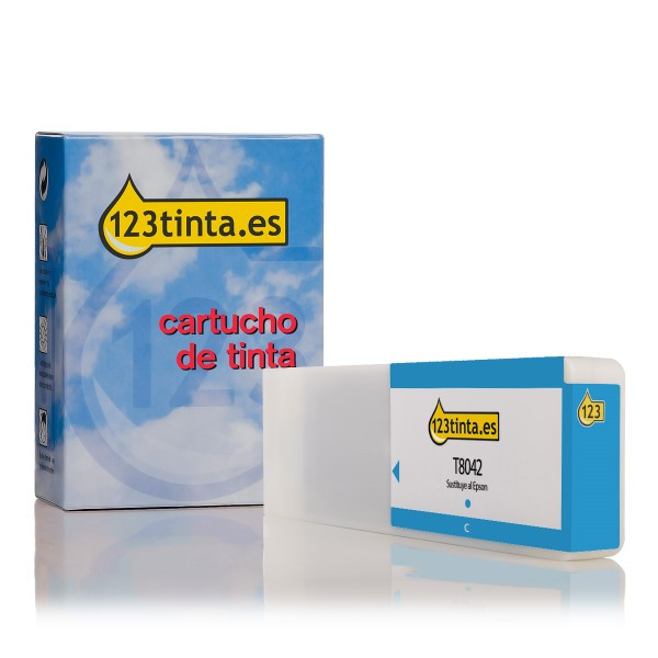 Epson T8042 cartucho de tinta cian (marca 123tinta) C13T804200C 026877 - 1