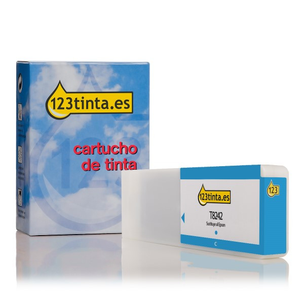 Epson T8242 cartucho de tinta cian (marca 123tinta) C13T824200C 026895 - 1