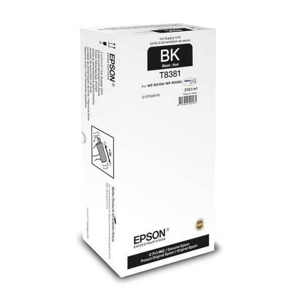 Epson T8381 cartucho de tinta negro XL (original) C13T838140 027080 - 1
