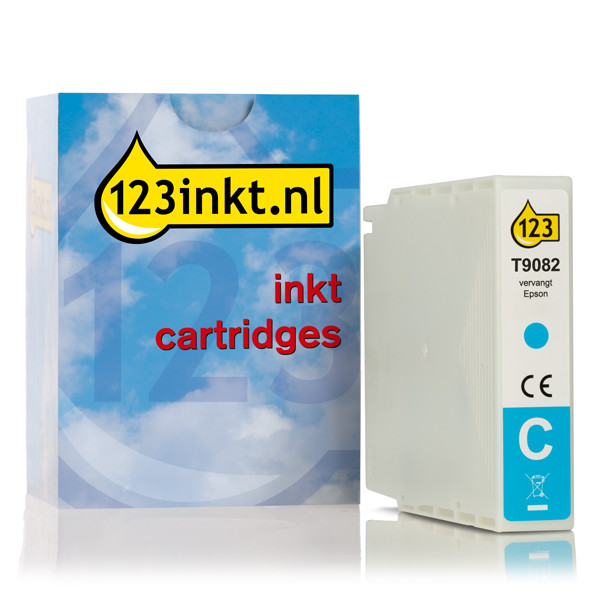 Epson T9082 cartucho de tinta cian XL (marca 123tinta) C13T908240C 026951 - 1