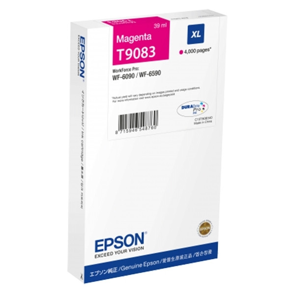 Epson T9083 cartucho de tinta magenta XL (original) C13T908340 902961 - 1