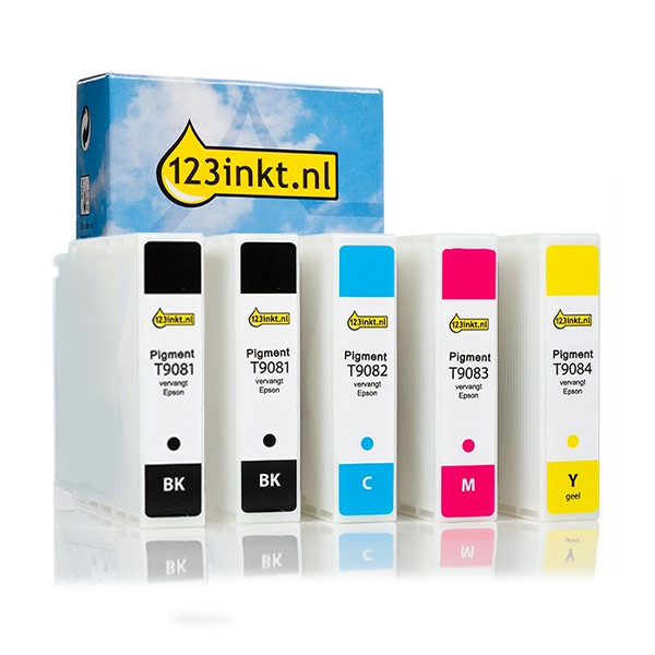 Epson T908 Pack ahorro 2x negro + 3 colores (marca 123tinta)  160846 - 1