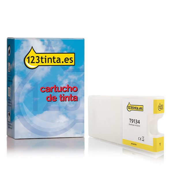 Epson T9134 cartucho de tinta amarillo (marca 123tinta) C13T913400C 026993 - 1