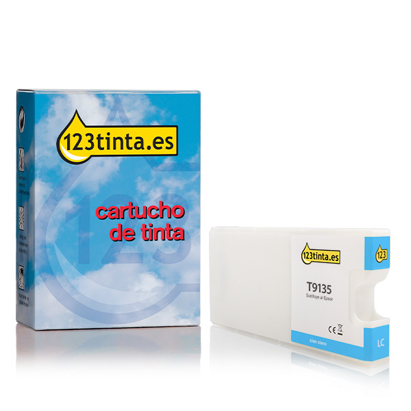 Epson T9135 cartucho cian claro (marca 123tinta) C13T913500C 026995 - 1