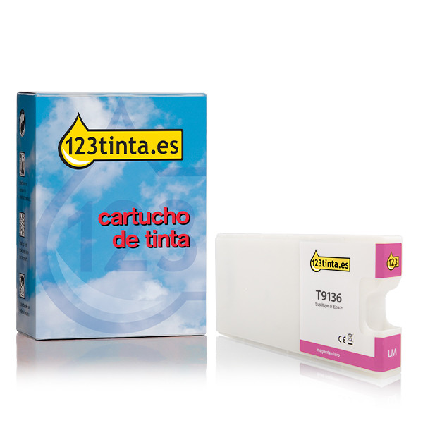 Epson T9136 cartucho magenta claro (marca 123tinta) C13T913600C 026997 - 1