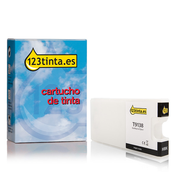 Epson T9138 cartucho de tinta negro mate (marca 123tinta) C13T913800C 027001 - 1