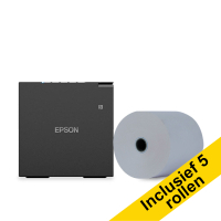 Epson TM-M30III (152) Impresora de tickets negra con WiFi, Ethernet y Bluetooth + 5 rollos de papel 832363