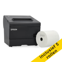 Epson TM-T88VII impresora de recibos con rollo de papel térmico blanco 123tinta de 80x80x12 (5 uds) 832332