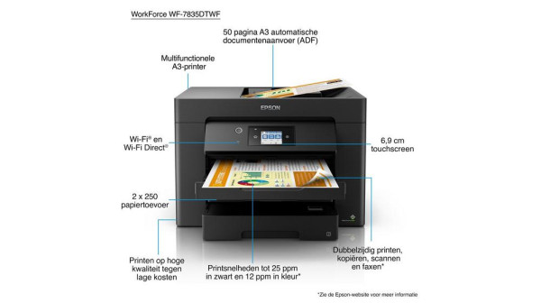 Epson Workforce WF-7835DTWF Impresora all-in-one A3 con wifi (4 en 1) C11CH68404 831772 - 3