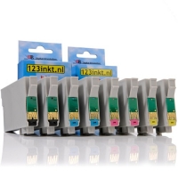 Epson serie T071 cartucho de tinta (marca 123tinta) | Pack 2 negros + 6 colores 127000