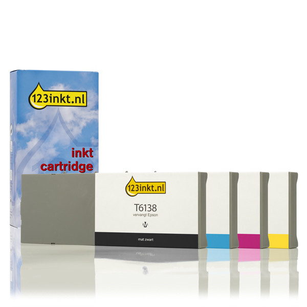 Epson serie T613 cartuchos de tinta (marca 123tinta) | Pack negro + 3 colores 127073 - 1
