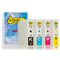 Epson serie T755 cartuchos de tinta (marca 123tinta) | Pack negro + 3 colores 127055