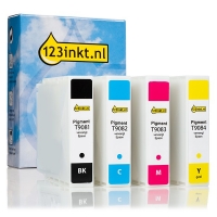 Epson serie T908 cartuchos de tinta (marca 123tinta) | Pack negro + 3 colores 127037