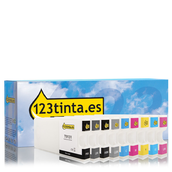Epson serie T913 cartuchos de tinta (marca 123tinta) | Pack 3 negros + 5 colores 652081 - 1