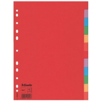 Esselte 100202 separadores de cartón de colores A4 con 12 pestañas (11 agujeros) 100202 203516